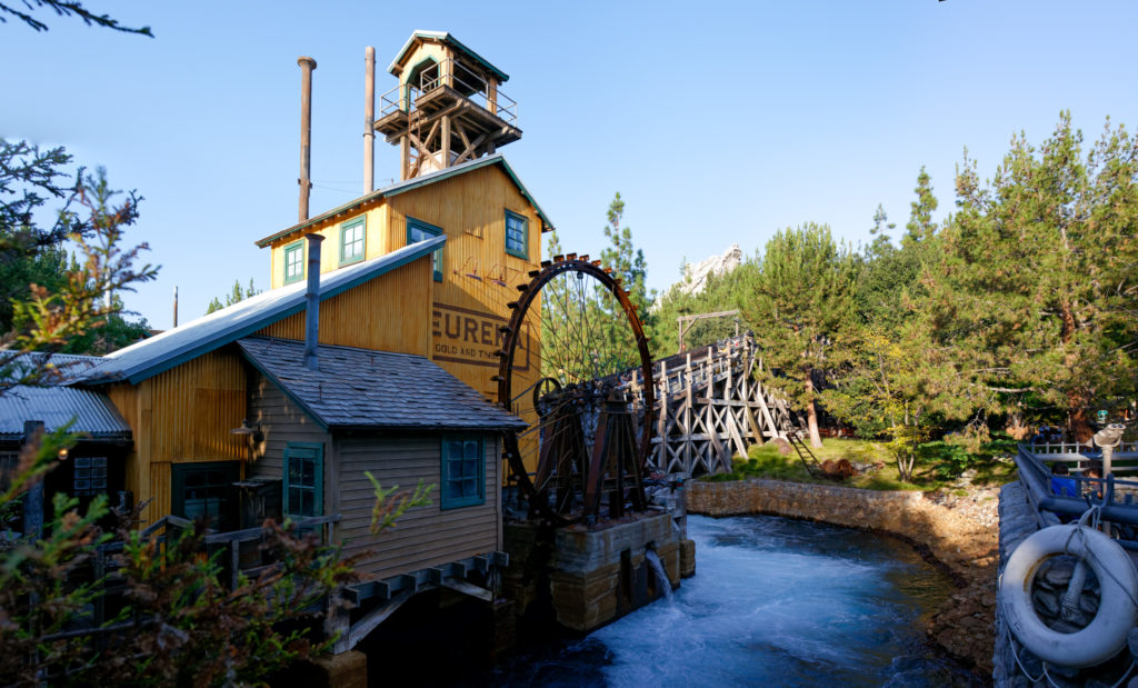 A photograph of the sawmill building at Grizzly River Run at Disney California Adventure.